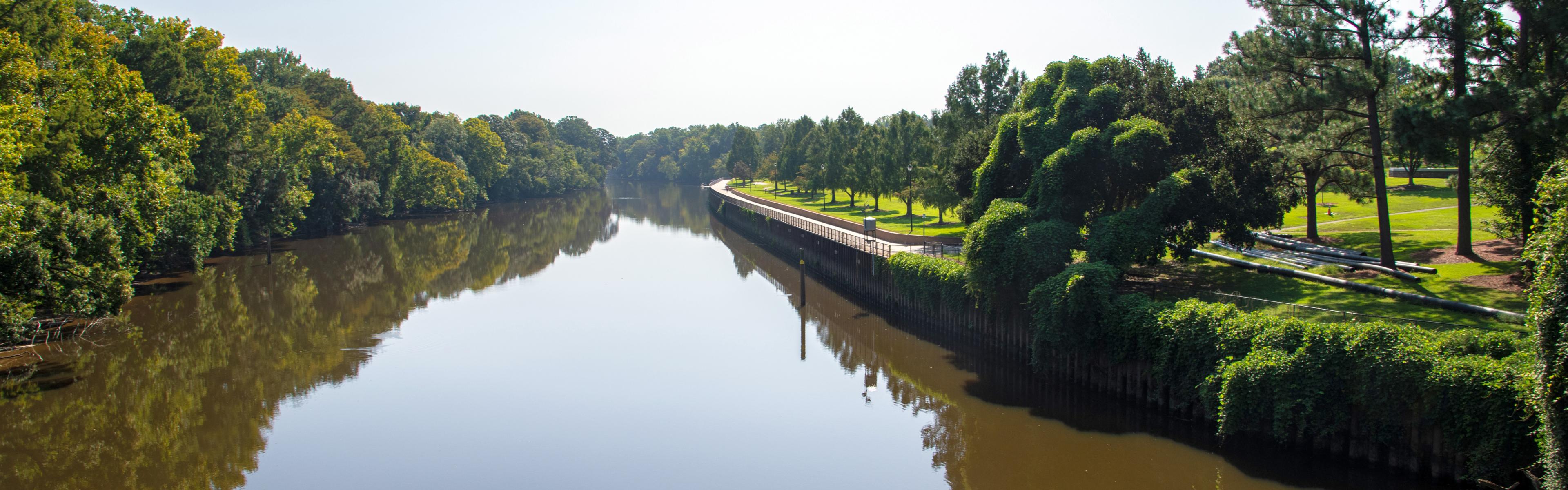 Tar River next to East Carolina University in Greenville, NC